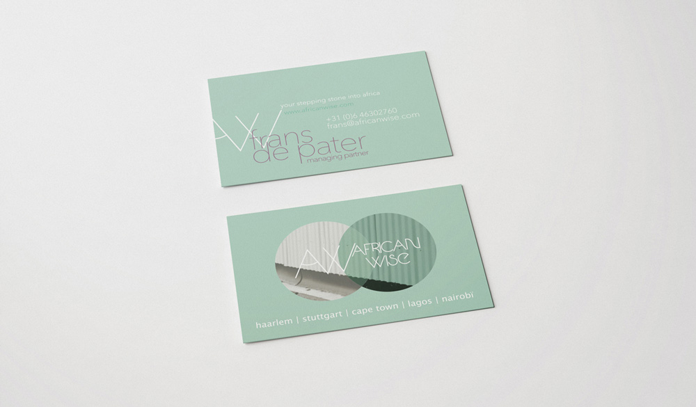 business cards logo design and graphic design branding for African Wise made by Poppyonto