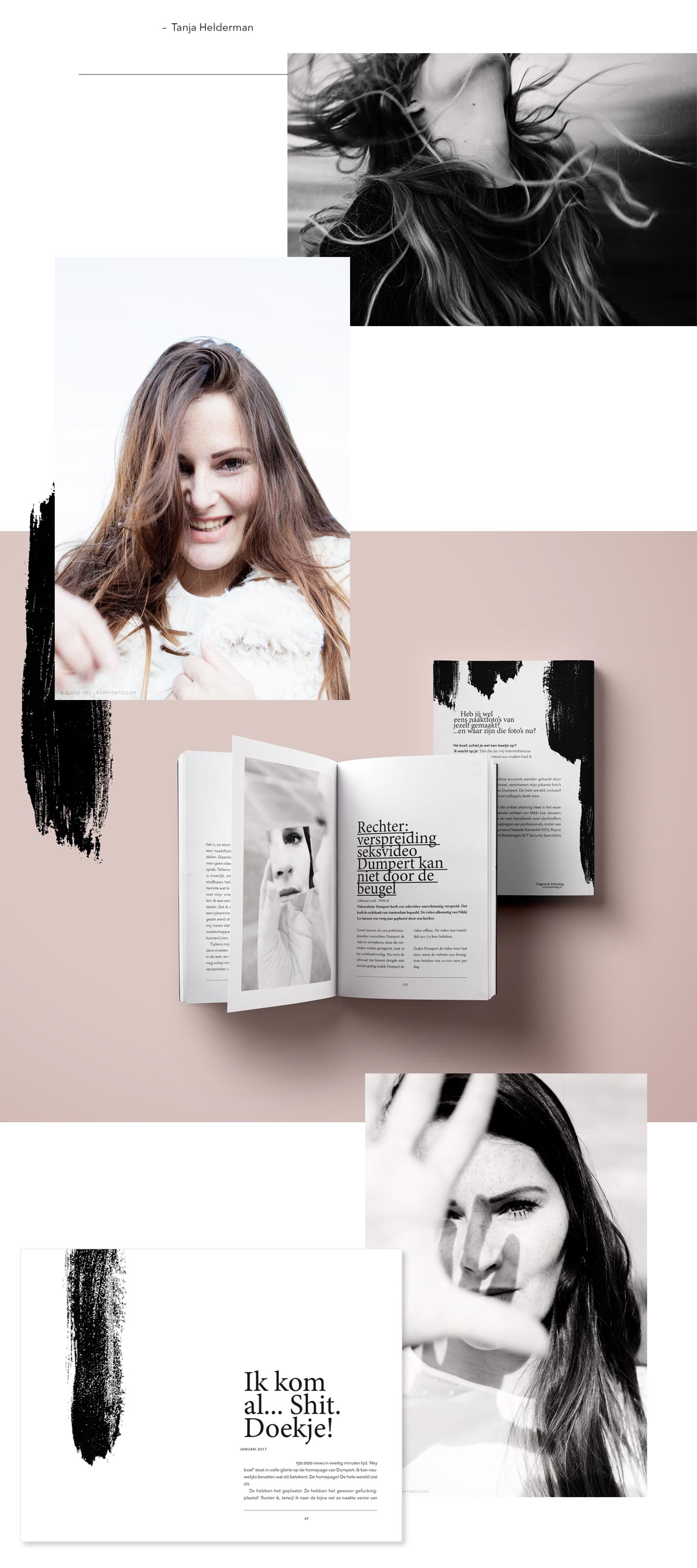 Ontwerp en vormgeving boek Niet Van Iedereen de hel die online shaming heet portret fotografie Nikki Lee Janssen Graphic Design Book Photography Portrait by Poppyonto