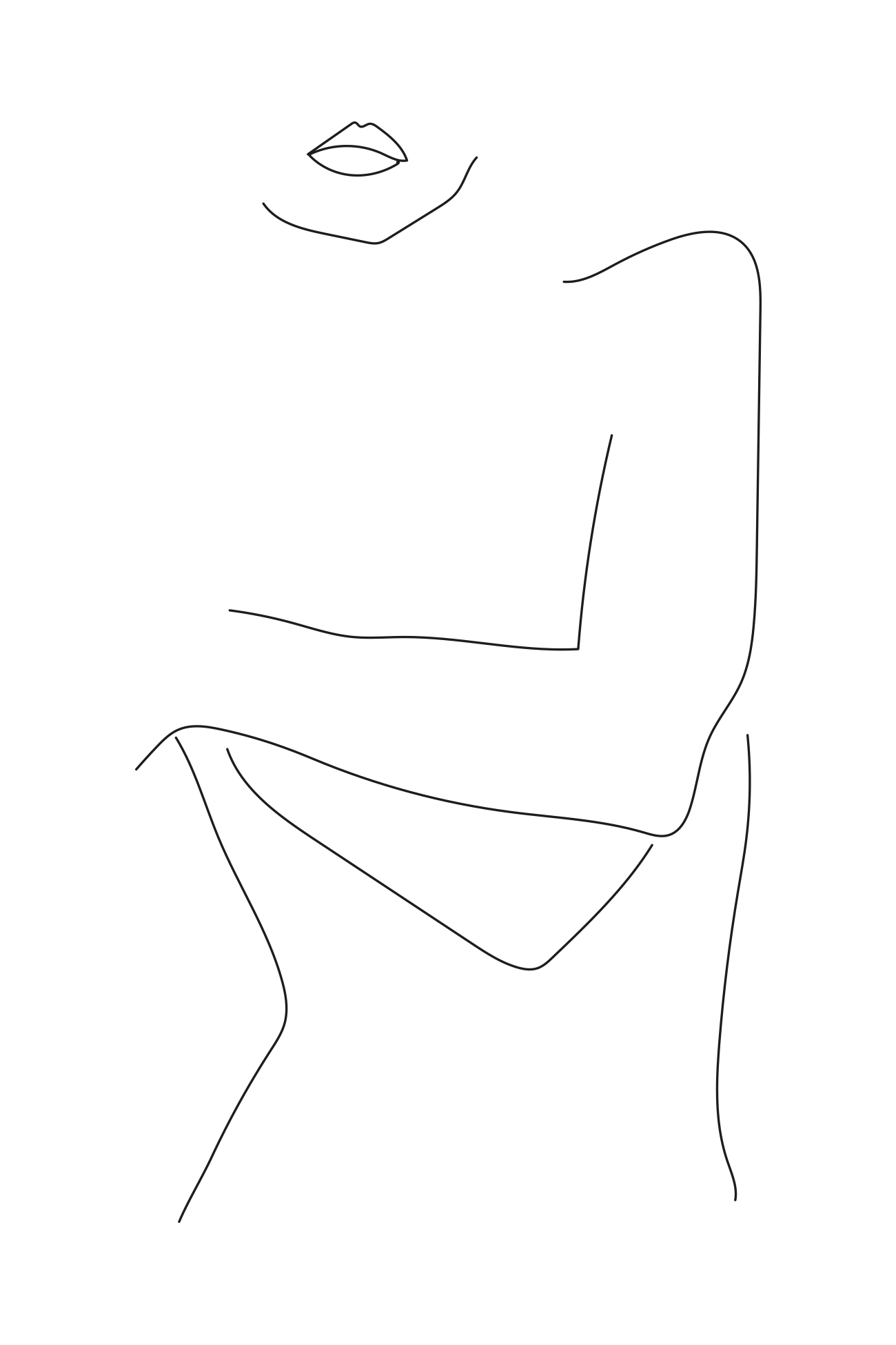 fine line and clean minimal illustration of a female woman made by Poppyonto