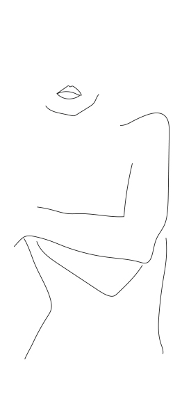 A line illustration or drawing of a female and woman made by Poppyonto