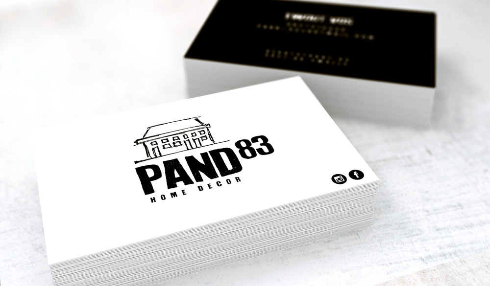 design business cards for Pand 83 made by Poppyonto