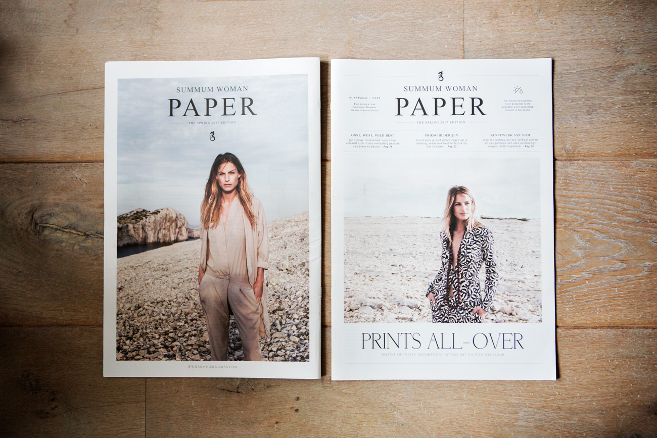 design art direction graphic design and layout for the spring and summer newspapers of summum woman made by poppyonto